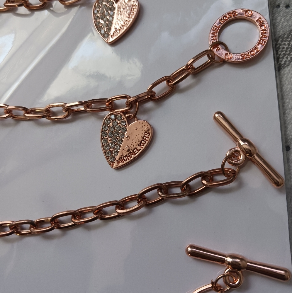 20 (Suss) Michael Kors Pave Heart Toggle Bracelets. HILARIOUS! Gag Gift? - Picture 6 of 11